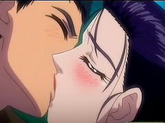 Horny anime chick sucks a dick while getting fucked by another