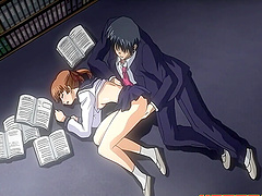 Brunette slut bends over on the stairs and gets fucked hard