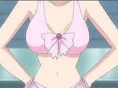 Sweet anime cutie spreads her legs and takes it in her pussy