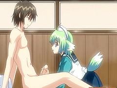 Sweet anime cutie spreads her legs and takes it in her pussy