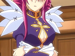 Amazing anime girl makes a guy happy by sucking his cock