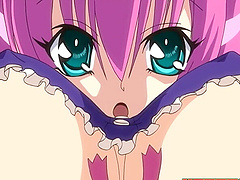 Amazing anime girl makes a guy happy by sucking his cock