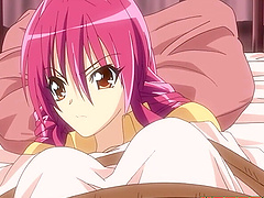 Amazing anime girl makes a guy happy by sucking his cock