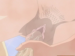 Hardcore fucking on the table with a busty Japanese chick - cartoon