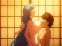 Episode of Hentai with a kinky purple haired chick getting fucked