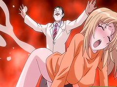 Hentai with a busty babe sucking and getting fucked in missionary