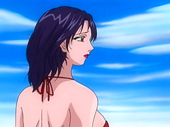 Slutty anime chick loves fucking with three guys at the same time