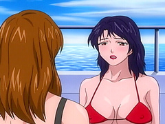 Slutty anime chick loves fucking with three guys at the same time