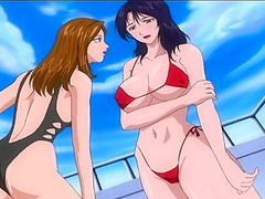 Slutty anime chick loves fucking with three guys at the same time