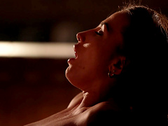 Medusa with big fake tits fucked by a couple in a steamy scene