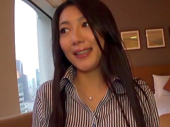 Hot couple sex with Okina Anna in nylon underwear