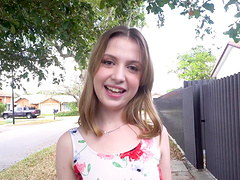 Daisy Bean gets creampied after deep doggystyle