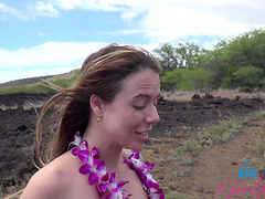 Lovely chick Summer Vixen loves spending time on the beach