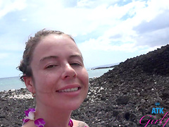 Lovely chick Summer Vixen loves spending time on the beach