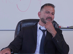 Dirty boss watches sexy Calvin Hardy and Haley Reed having fun