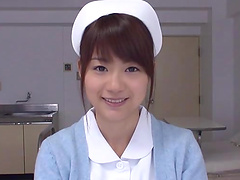 Nurse in sexy nylon stockings is being fucked by her couple