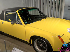 Amazing cutie Gia Dibella is impressed by this car collection