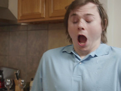 Kagney Linn Karter surprises a dude with a blowjob in the bedroom