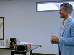 Tattooed chick Sarah Vandella sits her hairy pussy on a dick