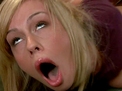 Tara Lynn Foxx moans loudly while getting her pussy toyed in BDSM clip