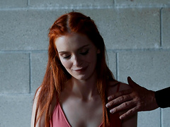 Redhead babe Maya Kendrick gets her pussy smashed in the dungeon