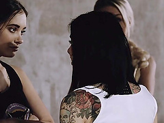 Slutty chick Arabelle Raphael has fun with a lesbian friend