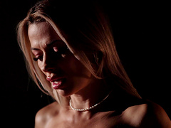 Blonde slut Shalina Devine rides a cock while her big tits bounce