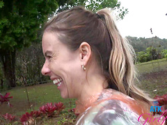 Smoking hot chick Summer Vixen spends a day with her BF outdoors