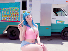 Naughty babe Jewelz Blu sucks a hard dick and gets pounded