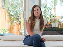 Adorable amateur Anastasia moans while riding a casting agent's cock