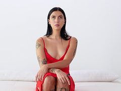 Casting couch experience with a stunning brunette couple