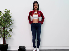 Large boobs amateur Ava shows her body and rides a dick on casting