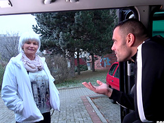 Chubby mature Monika M takes money to be fucked hard in the van