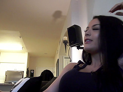 Horny tattooed babe Katrina Jade gives a blowjob and gets fucked