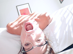 Homemade video of slutty rommate Katrina Colt choking on a cock