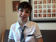 Homemade amateur video of short hair Stevie Moon getting fucked