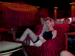 Skinny stripper Lilie Blue teases and gets fucked balls deep