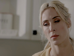 Tattooed blonde gets her pussy licked rough by Seth Gamble