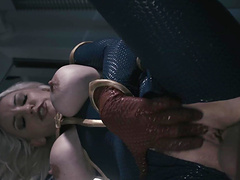 Hardcore fuck parody scenes with sexy babes in Latex costumes