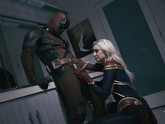 Hardcore fucking between a Deadpool and busty blonde Kenzie Taylor