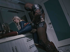 Hardcore fucking between a Deadpool and busty blonde Kenzie Taylor