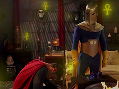 Dirty babe Skin Diamond puts makeup all over her face and blows