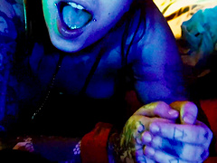 Hardcore fucking in POV video with an amateur girl in fishnet