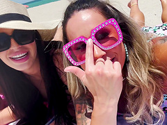 Cum hungry cougars share a big cock in a wild foursome