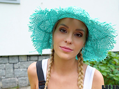 Outdoors video of hardcore fucking with small tits Lucky Bee