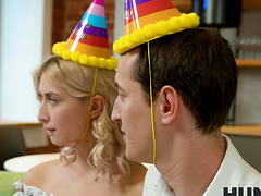 Wife takes charge in cowgirl position and shows off her natural tits