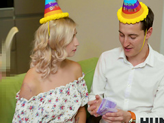 Wife takes charge in cowgirl position and shows off her natural tits