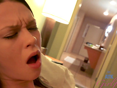 Brunette chick gives a nice morning head and gets fucked - compilation