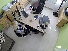 Hardcore dicking in the office with a blonde chick - Katy Rose