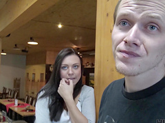 Brunette Ornella Morgen seduces her neighbor in a steamy pov encounter